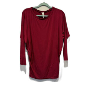 NWT Top Light Long Sleeve Stretch Burgundy Pink Stretch Dolman Womens sz Small